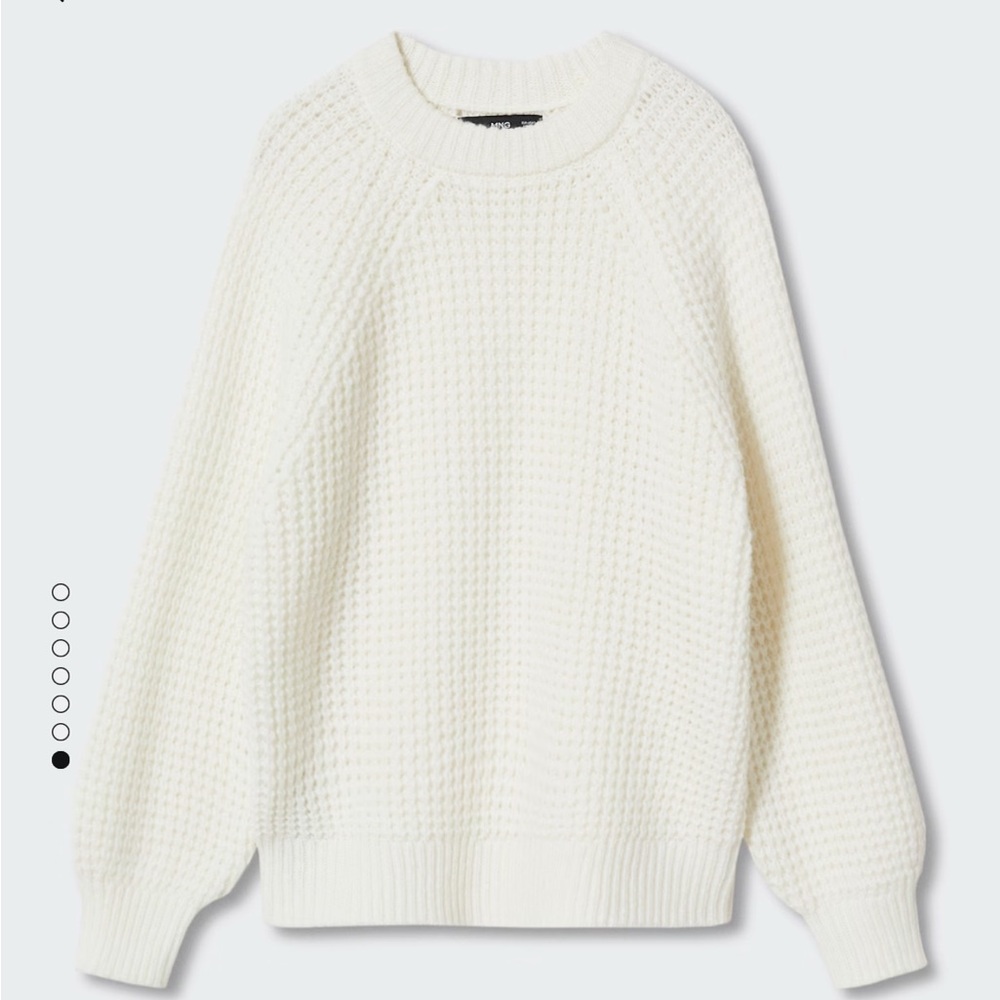 MANGO l Pullover Sweater in Ecru Cream Small